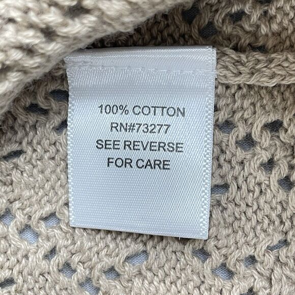 Croft and Barrow Knit Button Down Sweater Women's Large Tan Preppy Academia - Picture 4 of 9